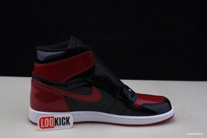Cheap LUCY Air Jordan High Patent 555088-063 Bred OG 1 0731